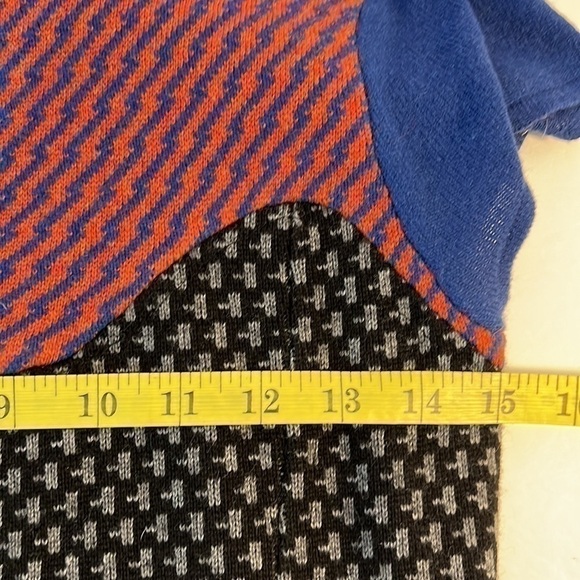 Anthropologie Sparrow Cashmere Blend Dress Blue/ Orange/ Gray Fit & Flare  XS - Picture 8 of 11